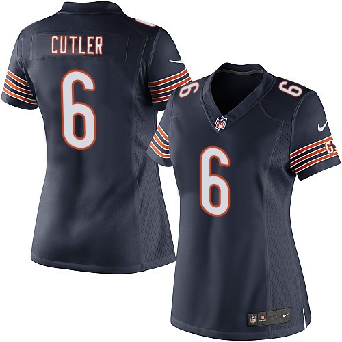 Women's Elite Jay Cutler Nike Jersey Navy Blue Home - #6 NFL Chicago Bears